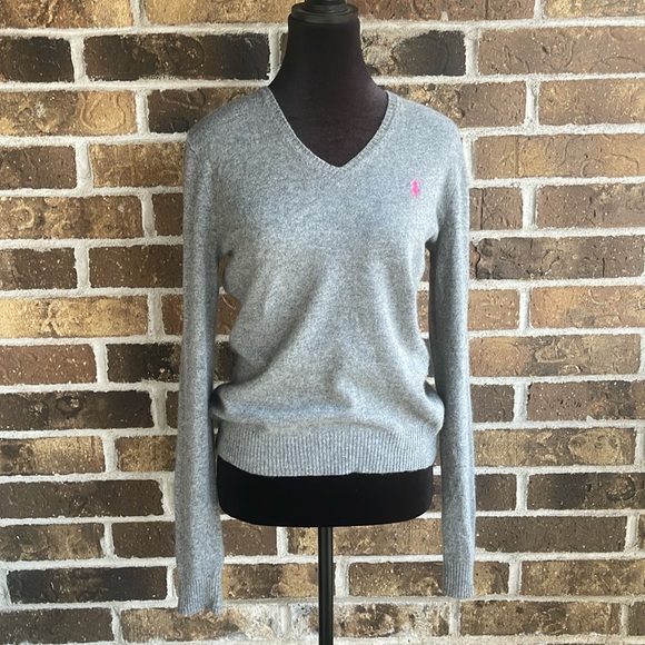 Ralph Lauren Gray Cashmere Wool Sweater - Picture 2 of 7